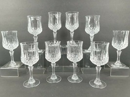10 Cristal D&#39;Arques Longchamp 6.5&quot; Wine Glass Clear Elegant Crystal Glasses Set - £47.21 GBP