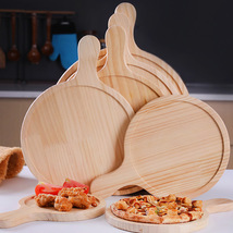Wooden Round Shaped Pizza Pan &amp; Snack Serving Plate For Kitchen - £32.12 GBP