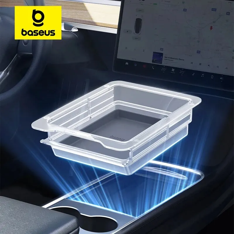 Baseus Car Storage Box Center Console Organizer Box for Tesla Model 3 Model Y - £18.37 GBP