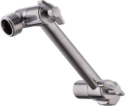 Trustmi 4 Inch Adjustable Height Arm Mount, Brushed Nickel, Brass Shower Head - £28.04 GBP