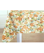 Thanksgiving Fall Alluring Leaves Fabric Tablecloth 60x84 Oblong Harvest... - $34.18