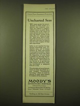 1924 Moody&#39;s Investors Service Ad - Uncharted Seas - £14.49 GBP