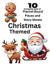 Christmas Bundle - 10 Sets Flannel Board Laminated Cardstock Diy *Uncut * - £84.43 GBP