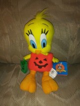 Looney Tunes Tweety Plush 10&quot; Halloween Pumpkin Jack O Lantern Twick Or ... - £13.23 GBP