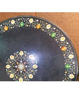 32 &quot;Black Round Marble Coffee Table Top Lapis Lazuli Inlay Mosaic Pirtra... - €1.455,35 EUR