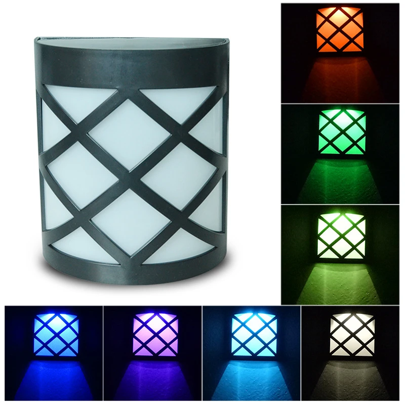 Solar Fence Lights 6 LEDs Outdoor Solar Deck Lights 7 Colors Changing IP65 Water - £152.94 GBP