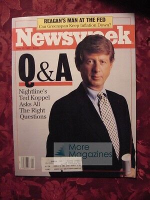 Primary image for NEWSWEEK June 15 1987 Nightline TED KOPPEL FED Alan Greenspan AIDS Faith Popcorn