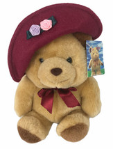 Canterbury Bear 9” Plush With Hat &amp; Ribbon Tan Beige With Tags - £10.90 GBP