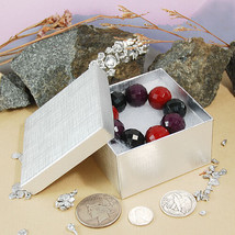 Cardboard Paper Silver Foil Jewelry Gift Box Square for Watches and Jewelery - £9.73 GBP