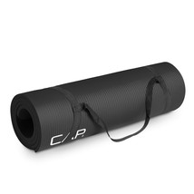 CAP Barbell High Density Exercise Mat with strap, 68&quot;x24&quot; 12mm (Black) - $30.68