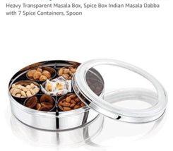 Stainless Steel Spice Box Masala Dani Kitchen Use7 Pcs Bowl in Pieces Mi... - $15.72