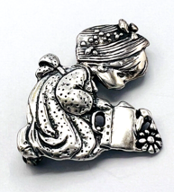 Sterling Silver MEX 925 Precious Moments Girl Watering Flower Brooch Pin - £29.58 GBP