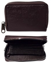 PU Leather Lightweight Durable Card Holder Compact Wallet w/ Secure Zip ... - $91.90 MXN