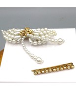 Fringe Beaded Hair Clip Barrette and Seed Pearl Bobby Pin, Faux Pearl an... - £19.78 GBP