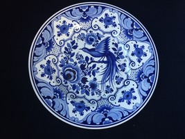 Grande Blu e Bianco Antico Porcellana Cinese Piastra, Fiori, Uccello. Marcati - £120.87 GBP