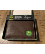 John Deere Men&#39;s Pebble Grain BiFold Passcase/Wallet - Brown - NWT - $29.69