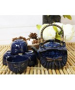 Ebros Japan Made Tombo Dragonfly Midnight Blue 20oz Porcelain Tea Pot &amp; ... - £47.99 GBP