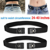 2 X Buckle-Free Elastic Invisible Waist Belt For Jeans No Bulge Hassle Men Women - £12.57 GBP
