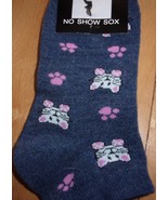 Deb No Show Sox Cat Print Dark Blue Size 5-10 NWT - €3,46 EUR