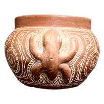 Native Amazonian Handmade Red Clay Bowl Hand Crafted Pottery Rainforest Brazil - £62.27 GBP