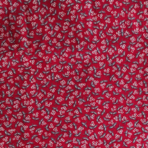 Vintage Fabric Cotton Print Small Scale Overall Red Floral 44 Wide 3 1/4 Yards - £23.49 GBP