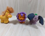Fisher Price Little People lot 3 touch &amp; feel animals elephant lion hors... - $9.35