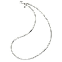 European Sterling Silver Lobster Clasp 17&quot; Inches Snake Chain Elegant Ne... - £106.44 GBP