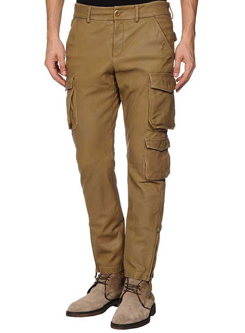 Leather Legacy Cargo Pants Brown Colour Mono ectric, Men Wasit Belted Pants,