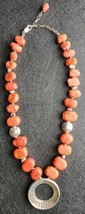 Silpada Sponge Coral Hammered Sterling Silver Chunky Bead Necklace 70g - $73.26