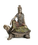 KWAN YIN ON TORTOISE STATUE 6&quot; Goddess Bronze Resin Water Moon Quan Yin ... - €34,66 EUR