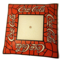 Coca-Cola Tiffany Style &quot;Stained Glass&quot; Square Ceiling Light Cover Shade - $18.81