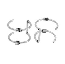 Sterling Silver Two Wire Bars With a Twist Ear Cuff, One Piece - $8.99