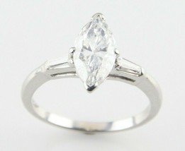 Superbe Platine 1.59 CT Marquise Solitaire Unité Bande W/Accents Taille ... - $149,264.01 MXN