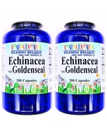 2 Bottles Echinacea + Goldenseal Root 900mg 200/400 Capsules - £25.42 GBP