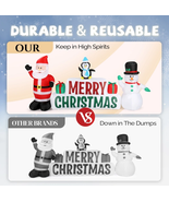 Lighted Santa Claus &amp; Snowman  Merry Christmas Inflatable Decoration Hol... - $1,868.01 MXN