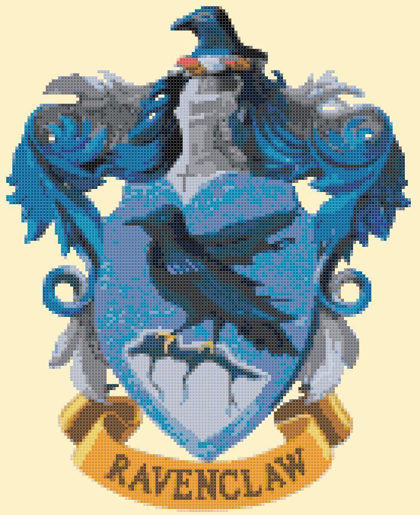 counted Cross Stitch Pattern potter Ravenclaw coat 134 * 166 stitches BN... - $3.99