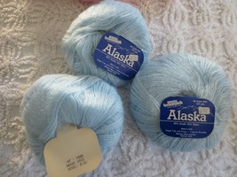 3-40g Balls Brunswick Alaska 80% Acrylic 20% Nylon Icicle Blue YARN-130 Yds. Ea - £9.59 GBP
