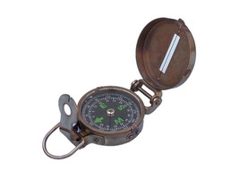 [Pack Of 2] Antique Brass Military Compass 4&quot;&quot; - £65.48 GBP