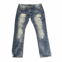 Track 23 Skinny Fit Ripped Jeans Distressed High-Rise Acid Wash Denim 40W Men - £13.19 GBP