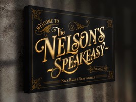 Personalized Speakeasy Canvas | Custom Name Speakeasy Sign | Family Speakeasy Si - $76.16