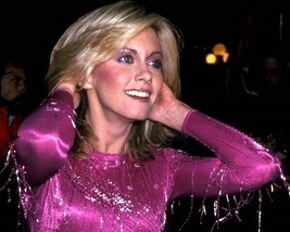 Olivia Newton-John looks stunning in purple sequined dress 8x10 inch photo - $10.99