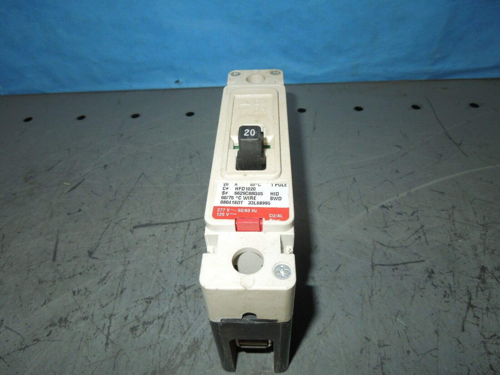 Cutler-Hammer HFD1020 Circuit Breaker 20A 1P 277V AC 125V DC HFD 65K Used - $20.00