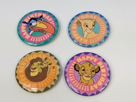 Vintage Lion King Pinback Buttons Disney Simba Nala Happy Birthday Lot of 4 - £4.70 GBP