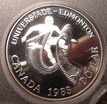 Riesiger Edelstein Silber Cameo Beweis Canada 1983 Edmonton Uni Games Do... - £27.85 GBP