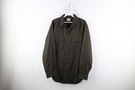 Vtg 50s 60s Big Mac Penneys Mens L Faded Mechanic Work Button Shirt Green USA - £70.02 GBP