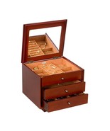 Mele &amp; Co. Brisbane Wooden Jewelry Box in Walnut Finish - £72.56 GBP