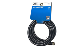 Commercial Electric RG-6 Coaxial Cable 6 FT New BLACK - F-Pin connectors - £6.63 GBP