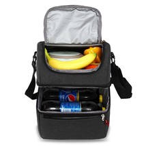 New Soft Lunch Lugger Insulated Dual Compartments Bag Carry Picnic Coole... - $64.99