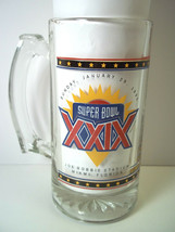 Glass stein SUPERBOWL XXIX 1995 Miami, FL Teams &amp; Results List 67-94 NFL - £4.69 GBP