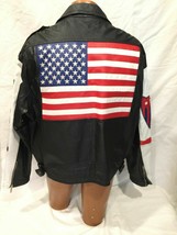 Micheal Hoban Bandiera USA Americana Pelle Giacca Dove Mi Bomber Biker U... - £176.57 GBP